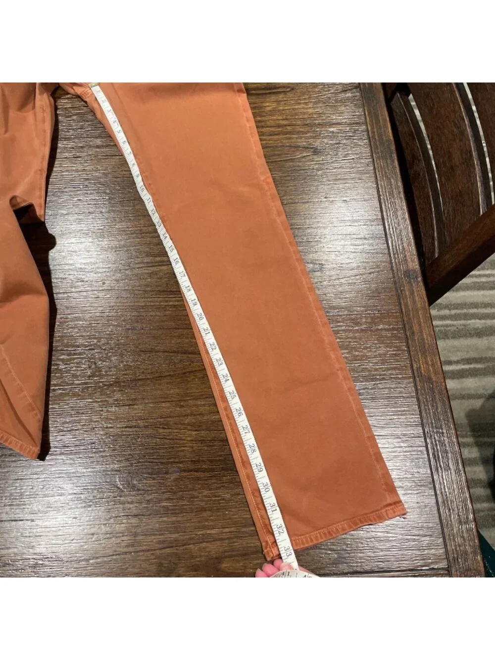 AG Everett SUD Slim Straight Pant Mens 32x33 Orange Dusty Mesa Stretch Trouser